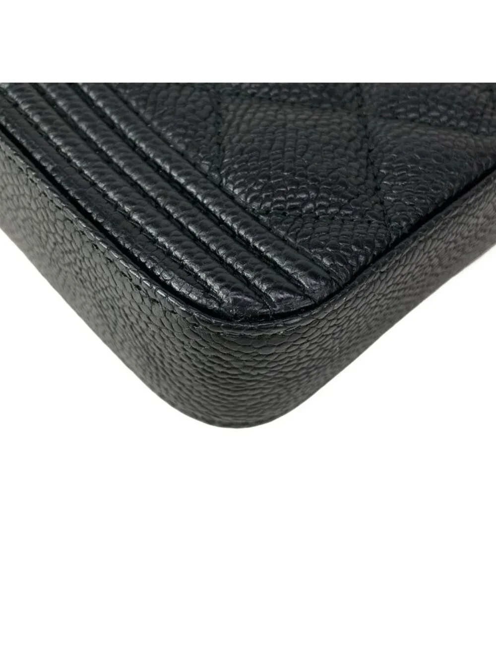 Chanel Wallet Boy Quilted Black Chain Matte Togo Shoulder Bag